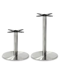 You can choose a stainless steel table with an open base, undershelves, or enclosed cabinets that will allow you to easily store larger equipment underneath. Silhouette Stainless Steel Table Pedestal Round Post Round Base