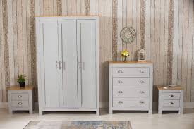 Solid wood on the inside and a modern look on the outside makes it a perfect mix! Bedroom Furniture 2 3 Door Wardrobe Bedside Table Chest Of Drawer Wite Grey Set Grey Oak Full 4 Piece Set Buy Online In Guam At Desertcart 102737725