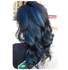Black With Blue Peekaboo Highlights Love This Redken Hair Color Hair Styles Blue Hair Highlights