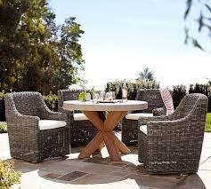 Abbott Concrete Top Round Fixed Dining Table Monterey Armchair Set Pottery Barn Concrete Top Dining Table Round Outdoor Dining Table Dining Table