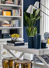 Set of 3 prints, dandelions, navy blue and white, home, office wall art, decor. Friday S Favourites Navy And Gold Gallerie B Home Office Decor Home Office Design Office Inspiration