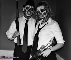 Black And White Duo Halloween Costumes Skeleton Mafia Couple Halloween Costume Contest At Costume Works Com Couples Costumes Homemade Halloween Costumes Couple Halloween