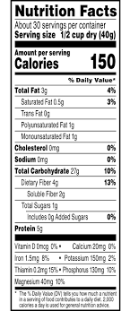 * the % daily value (dv) tells you how much a nutrient in a serving of food contributes to a daily diet. Yáº¿n Máº¡ch Quaker Oats Old Fashion Quick 1 Minute 10 Lbs 4 54 Kg