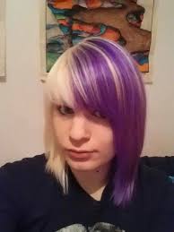 Half Purple And Half Blonde Hair Wig Hairstyles Blonde Hair Hair