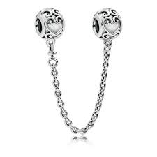 Ornate Hearts Safety Chain Charm In 2020 Pandora Jewelry Pandora Safety Chain Silver Rings Simple