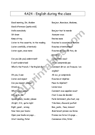 Comment dire l'heure en anglais. English In The Classroom Esl Worksheet By Tigrou