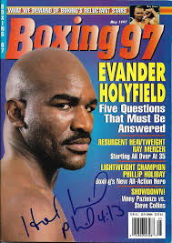 Original Vintage Evander Holyfield Autographed Signed Boxing97 Fight  Magazine