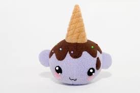 Cute Lavender Ice Cream Narwhal Plushy Plushies Lavender Ice Cream Christmas Ornaments