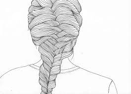 Braided Hair Line Drawing Line Drawing Drawings Hair Sketch