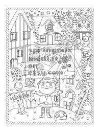 Christmas Coloring Page Holiday Xmas North Pole Christmas Etsy Christmas Coloring Pages Holiday Coloring Book Coloring Pages