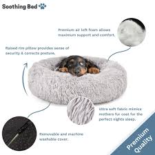 This updated version luxury donut with removable cover , easy to clean, machanical wash or hand wash both ok. Soothing Bed Anti Anxiety Beds For Dogs Soothing Bed