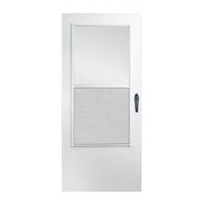 Home depot sells vinyl, aluminum and wood windows from several manufacturers, including andersen, jeld wen, american craftsman and tafco. Emco 36 In X 80 In 100 Series White Self Storing Storm Door E1ss 36wh The Home Depot