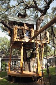 Kinder Baumhaus Mit Schaukel Stelzen Runde Terrasse Garden House Kids Baumhaus Kinder Baumhaus Coole Baumhauser