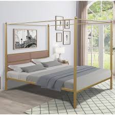 We did not find results for: Magic Home Gold Metallic Color Queen Size Canopy Metal 4 Poster Bed With Upholstered Cs W42721084 The Home Depot