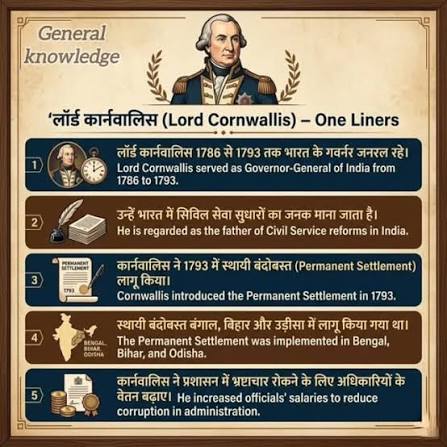 Master Indian History in 30 seconds! 📚 Check out these 5 essential one-liners on Lord Cornwallis, the Father of Civil Services in India. Perfect for UPSC, State PSC, and SSC aspirants. Save this for ...