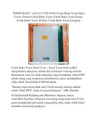 Kami menyediakan produk buku yasin berkualitas dengan bahan dasar kertas bermutu tinggi. Termurah 62 813 2700 6746 Cetak Buku Yasin Hard Cover