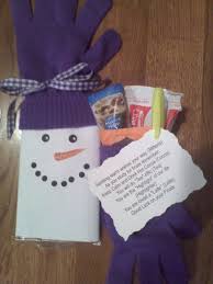 I Made These For The Tcu Finals Care Package Stuffing Party 1 Mitten With Popcorn Wrapped With A Snowman Wrappe Tea Riffic Finals Care Package Gifts For Teens