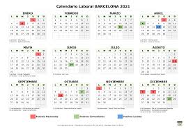 En 2021 hay 11 días festivos nacionales. Calendario Laboral Barcelona 2021 Para Imprimir