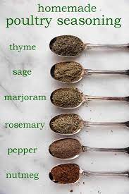 Make Your Own Homemade Poultry Seasoning In Minutes It S As Simple As Blending Several Common Herbs That Spice Blends Recipes Spice Recipes Spice Mix Recipes