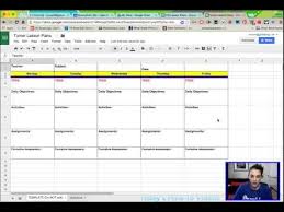 Creating Lesson Plans From A Template In Google Sheets Youtube