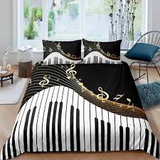 Ambesonne has plush music themed duvet covers with top quality and outstanding taste of style. Amazon Com Feelyou Piano Pattern Comforter Cover Classic Music Themed Bedding Set For Boys Girls Children Musical Pattern Duvet Cover Stain Resistant Geometric Stripe Room Decor Twin Size Quilt Cover 2pcs Home