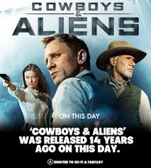 Cowboys & Aliens (2011) A wild mashup of Western and sci-fi! In 1873  Arizona, a group of gunslingers and outlaws must join forces to fight off  an alien invasion. Starring Daniel Craig