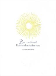Love Comforteth Like Sunshine After Rain Venus And Adonis Line 799 Shakespeare Love Quotes Lines On Friendship Shakespeare Love
