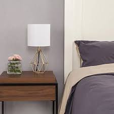 Gold Modern Hollow Out Base Living Room Bedroom Small Table Lamp Bedside Lamp With Metal Base And White Fabric Shade In 2020 Small Table Lamp Table Lamps For Bedroom Bedside Lamp