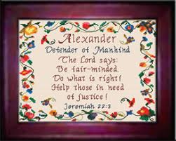 Name Blessings Alexander Chart