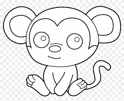 How do i draw a monkey sitting down on the ground? Cute Baby Animal Clipart Black And White Draw A Howler Monkey Free Transparent Png Clipart Images Download