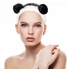 FUKPO Hair Band Cosmetic Panda Cat Ears, 2 Pieces Face Make Up Headbands  Hair Band Make-Up Shower Wash Cosmetic Headband, Plush Elastic Hair Bands  Women Girls Yoga Spa Sports : Amazon.de: Beauty