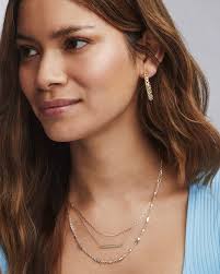 Emilie Gold Kendra Scott Layer Necklace Kendra Scott Emilie Gold Multi  Strand Necklace In Iridescent Drusy