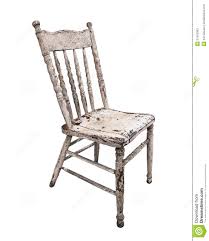 old worn wooden kitchen chair isolated