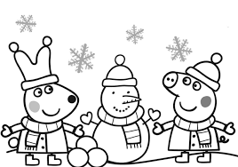 Print free peppa pig coloring pages. Peppa Pig Coloring Pages Winter Coloring And Drawing