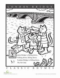 Encourage Your Child To Think About Simple Sounds Songs And Sight Words With This London Bridge Nursery Rhyme Colorin Nursery Rhymes Rhymes Preschool Poems