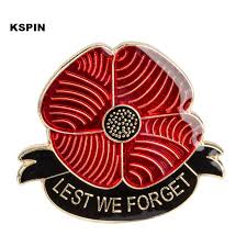 enamel poppy badge