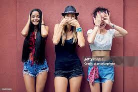 Three Wise Girls See No Evil Hear No Evil Speak No Evil High-Res Stock  Photo - Getty Images