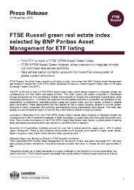 New transaction team leadership at bnp paribas real estate investment management. Ftse Russell Green Real Estate Index Selected By Bnp Paribas Asset Management For Etf Listing Ftse Russell