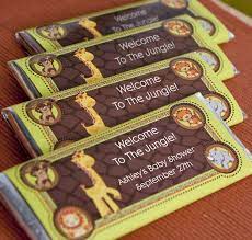 Funfari Fun Safari Jungle Candy Bar Wrapper Baby Shower Or Birthday Party Favors Set Of 24 Baby Shower Candy Baby Shower Candy Bar Baby Shower