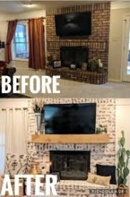 The mortar wash doesn't completely cover all the brick. How To German Schmear A Brick Fireplace New Mexico Milkmaid