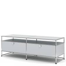 Usm haller tv board with extension doors anthracite ral 7016 by. Usm Haller Tv Board L Usm Matte Silver By Fritz Haller Paul Scharer Designer Furniture By Smow Com