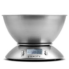 Amazon.com: Etekcity Food Scale with Bowl, Timer, and Temperature Sensor,  Digital Kitchen Weight for Cooking and Baking, 2.06 QT, Silver: Home &  Kitchen