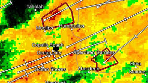 Map of tornado alley states. Radar Indicated Rotation Prompts Several Rare Tornado Warnings Along Coast Komo