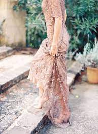 Copper Lace Wedding Dress Is A Cool Way To Stand Out Metallic Lace Wedding Dress Wedding Guest Dress Dresses