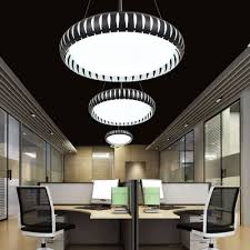 Hollow Design Round Led Hanging Ceiling Lights Modern Style Black Finish Pendant Light For Office Takeluckhome Com