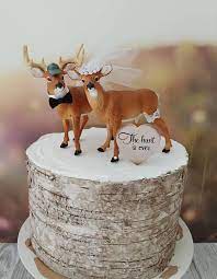 This Topper Will Come With A Free The Hunt Is Over Sign If You Are A Deer Loving C Wedding Cake Toppers Unique Wedding Cake Cost Zombie Wedding Cakes