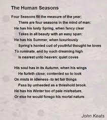 The Human Seasons By John Keats Books Poems Human