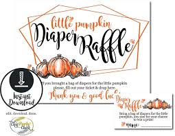 Little Pumpkin Baby Shower Diaper Raffle Sign Drawing Cards Etsy Baby Shower Pumpkin Baby Shower Diaper Raffle Diaper Raffle