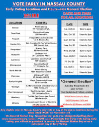 Laura Curran On Twitter Here S Nassau County S Official Early Voting Schedule You Can Vote At Any One Of 15 Locations Across The County From Saturday Oct 24 To Sunday Nov 1 On