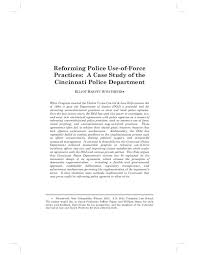 Pdf Reforming Police Use Of Force Practices A Case Study